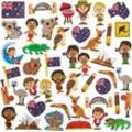 Stickers Australien aus Moosgummi (Pro Set 150)