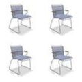 Houe CLICK Dining Chair mit Bambusarmlehnen 4er Set Pigeon Blue