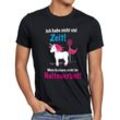 style3 Print-Shirt Herren T-Shirt Keine Zeit Einhorn im Halteverbot Unicorn steht Parken Spruch fun