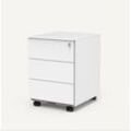 Büro-Rollcontainer mit Schublade unter Schreibtisch RC2 Farbe:Weiß