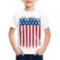 style3 Print-Shirt Kinder T-Shirt USA Flagge banner vereinigte staaten von amerika us stars stripes