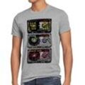style3 Print-Shirt Herren T-Shirt Music disc retro musik disco tape kassette player 80er pop dj top