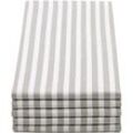 5er Set Geschirrtücher Baumwolle 50x70 cm grau-weiß-gestreift