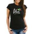 MoonWorks Print-Shirt Damen T-Shirt Alaaf Helau Ahoi Faschings-Shirt Karneval Fastnacht Fun-Shirt Slim Fit Moonworks® mit Print