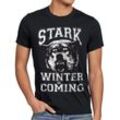 style3 Print-Shirt Herren T-Shirt Winter Is Coming game stark thrones of wappen haus got college