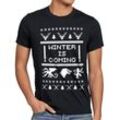 style3 Print-Shirt Herren T-Shirt 8-Bit Winter is coming thrones stark lennister of got schnee game