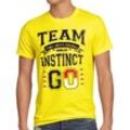 style3 Print-Shirt Herren T-Shirt Team Gelb Instinct Intuition poke go catch blitz ball spiel arena