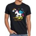 style3 Print-Shirt Herren T-Shirt Unicorn Walking on Sunshine Einhorn Regenbogen Kinder Fun Spruch