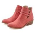 LASCANA Westernstiefelette Cowboy Boots, Ankle Stiefelette mit Zierbändern & Blockabsatz VEGAN, rot