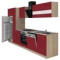 Küchenblock 'ECONOMY 310' , rot, eiche