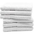 6er Set Handtücher 50x70 cm Baumwolle 550 g/qm weiß