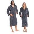 Unisex Bademantel mit Kapuze 100% Polyester M graphit