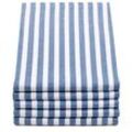 5er Set Geschirrtücher Baumwolle 50x70 cm blau-weiß-gestreift