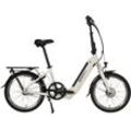E-Bike SAXXX "Compact Comfort Plus" E-Bikes Gr. 33 cm, 20 Zoll (50,80 cm), weiß (weiß glanz) E-Bikes
