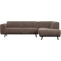 Ecksofa WOOOD "Statement Eckcouch" Sofas Gr. B/H/T: 274 cm x 77 cm x 210 cm, rechts, grau (taupe) Ecksofas