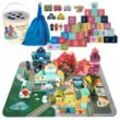 KRUZZEL Spielbausteine Holzblöcke Stadt: Kreativer Sortierer und Puzzle in einer Tasche