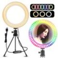 ELEGIANT EGL-03 LED-Ringlicht mit Stativ 3 Modi Designer-Ringlicht Selfie-Licht 8'' Stativ für Live-Stream/TIKTOK/Vlog/Foto/Youtube/Make-up