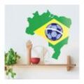 K&L Wall Art Wandtattoo Brasilien Landkarte WM 2014 Fußball Klebebilder Wohnzimmer modern