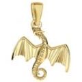 Goldene Hufeisen Kettenanhänger Drache Anhänger für Halsketten 925 Sterling-Silber vergoldet