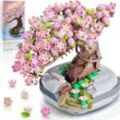 Kunstbonsai Mini-Kirschblüten-Bonsai-Baum-Baustein-Set