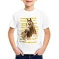 style3 Print-Shirt Kinder T-Shirt Reiterferien pferde reiten bauernhof falbe brauner