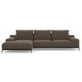 Ecksofa MACHALKE "lorenzo, L-Form" Sofas Gr. B/H/T: 336 cm x 90 cm x 100 cm, Jacquardstoff BRUCE, Recamiere links, braun (hellbraun bruce) Ecksofas