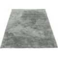 Hochflor-Teppich CARPETFINE "Silky" Teppiche Gr. B/L: 160 cm x 230 cm, 20 mm, 1 St., grün Esszimmerteppiche Shaggy, Langflor, uni, besonders weich, handarbeit