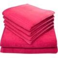 Handtuch Set DYCKHOFF "mit Farbverlauf" Handtücher (Packung) Gr. (6 St.), pink Handtuch-Sets mit Farbverlauf