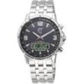 Funkchronograph ETT "Professional, EGS-11551-21M" Armbanduhren silberfarben Herren Solaruhren Armbanduhr, Herrenuhr, Stoppfunktion, Datum, Solar