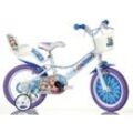 Kinderfahrrad DINO "Snow Queen Eiskönigin" Fahrräder Gr. 30 cm, 16 Zoll (40,64 cm), weiß Kinder Kinderfahrräder mit Stützrädern, Korb und Puppensitz