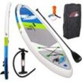 Inflatable SUP-Board F2 "F2 Line Up SMO blue mit Alupaddel" Wassersportboards Gr. 10,5 320 cm, blau Stand Up Paddle Paddling