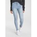 Skinny-fit-Jeans ARIZONA "Ultra Stretch" Gr. 38, N-Gr, blau (bleached) Damen Jeans Röhrenjeans High Waist