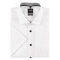Businesshemd OLYMP "Luxor modern fit" Gr. 39, N-Gr, grau (weiß, anthrazit, kontrastfarbene details) Herren Hemden Kurzarm kurzärmlig