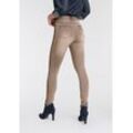 Skinny-fit-Jeans ARIZONA "Ultra Stretch" Gr. 38, N-Gr, beige Damen Jeans Röhrenjeans High Waist mit seitlichem Streifen