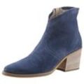 Stiefelette PAUL GREEN Gr. 39, blau (jeansblau) Damen Schuhe Ankleboots Cowboy-Stiefelette Reißverschlussstiefeletten Blockabsatz, Westernstiefelette mit praktischem Innenreißverschluss