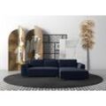 Ecksofa MACHALKE "atoll, L-Form" Sofas Gr. B/H/T: 292 cm x 74 cm x 176 cm, Chenille ELOY, Recamiere rechts, blau (dunkelblau eloy) Ecksofas