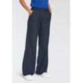 Anzughose HECHTER PARIS Gr. 36, N-Gr, blau (navy) Damen Hosen High-Waist-Hosen mit weitem Bein Bestseller