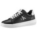 Sneaker CALVIN KLEIN JEANS "SEAMUS 20L" Gr. 45, schwarz-weiß (schwarz, weiß) Herren Schuhe Schnürhalbschuhe mit Kontrastbesatz, Freizeitschuh, Halbschuh, Schnürschuh