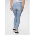 Skinny-fit-Jeans ARIZONA "Ultra Stretch" Gr. 38, N-Gr, blau (bleached) Damen Jeans Röhrenjeans High Waist mit Shapingnähten