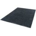 Teppich SCHÖNER WOHNEN-KOLLEKTION "Aura" Teppiche Gr. B/L: 140 cm x 200 cm, 15 mm, 1 St., grau (anthrazit) Esszimmerteppiche seidige Viskose, Wohnzimmer