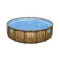 Power Steel™ Swim Vista Series™ Frame Pool Komplett-Set mit Filterpumpe, Holz-Optik
