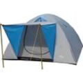 Kuppelzelt EXPLORER "Iglu Zelt 3-4 Personen Campingzelt wasserdicht winddicht Ventilation" Zelte Gr. B/H/L: 240 cm x 130 cm x 210 cm, grau (grau, blau) Familienzelte