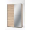Schlafkontor Fast Kleiderschrank + Spiegel Holzwerkstoff Dekorfolie 2 Türen 125x195x38 cm Eiche Sonoma