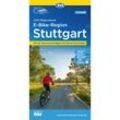 ADFC-Regionalkarte E-Bike-Region Stuttgart, 1:75.000, mit Tagestourenvorschlägen, reiß- und wetterfest, GPS-Tracks Download, Karte (im Sinne von Landkarte)