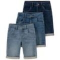 3 Jungen Jeansshorts im Basic-Look