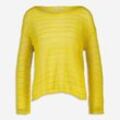 Gelber Pullover aus Seidenmischung mit Lochstrickmuster