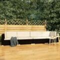 4-tlg. Garten-Sofagarnitur Gartenmöbel-Set Sitzgruppe Garten-Lounge-Set mit Auflagen Poly Rattan Schwarz FRJR846335 Maisonchic