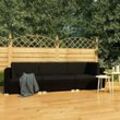 3-tlg. Garten-Sofagarnitur Gartenmöbel-Set Sitzgruppe Garten-Lounge-Set mit Auflagen Poly Rattan Schwarz FRJR324607 Maisonchic