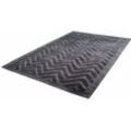 Teppich KAYOOM "Luxury 410" Teppiche Gr. B/L: 80 cm x 150 cm, 13 mm, 1 St., grau (anthrazit) Esszimmerteppiche Wohnzimmer