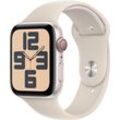 Smartwatch APPLE "Watch SE GPS Aluminium 44 mm + Cellular S/M" Smartwatches beige (polarstern) Fitness-Tracker Sport Band